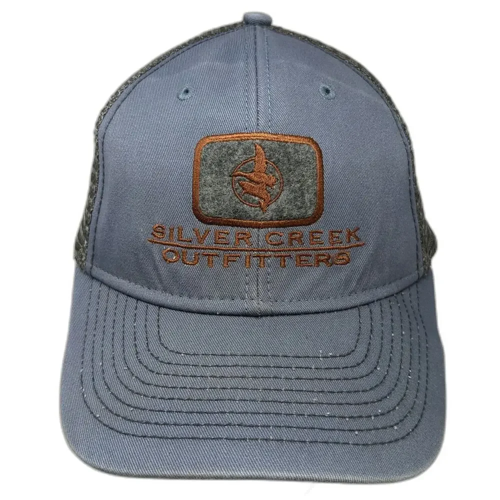 Ouray Trucker Hat Blue One Size Silver Creek Outfitters Bird Patch Snapback Mesh